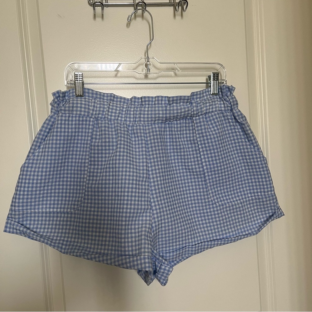 🌴Dizzy Lizzy Blue and White Checkered Shorts Size XL